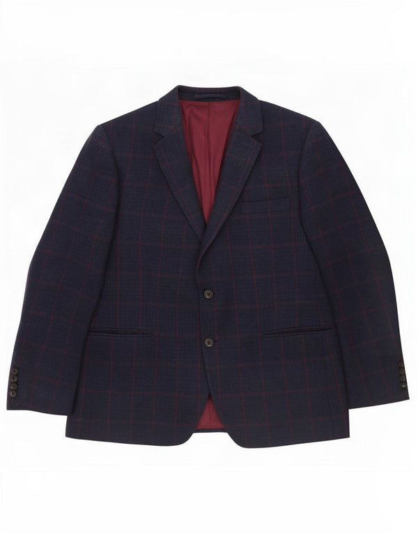 Marks & Spencer jachetă pentru bărbați scurtă cu 2 nasturi UK 44 XL bleumarin Check
