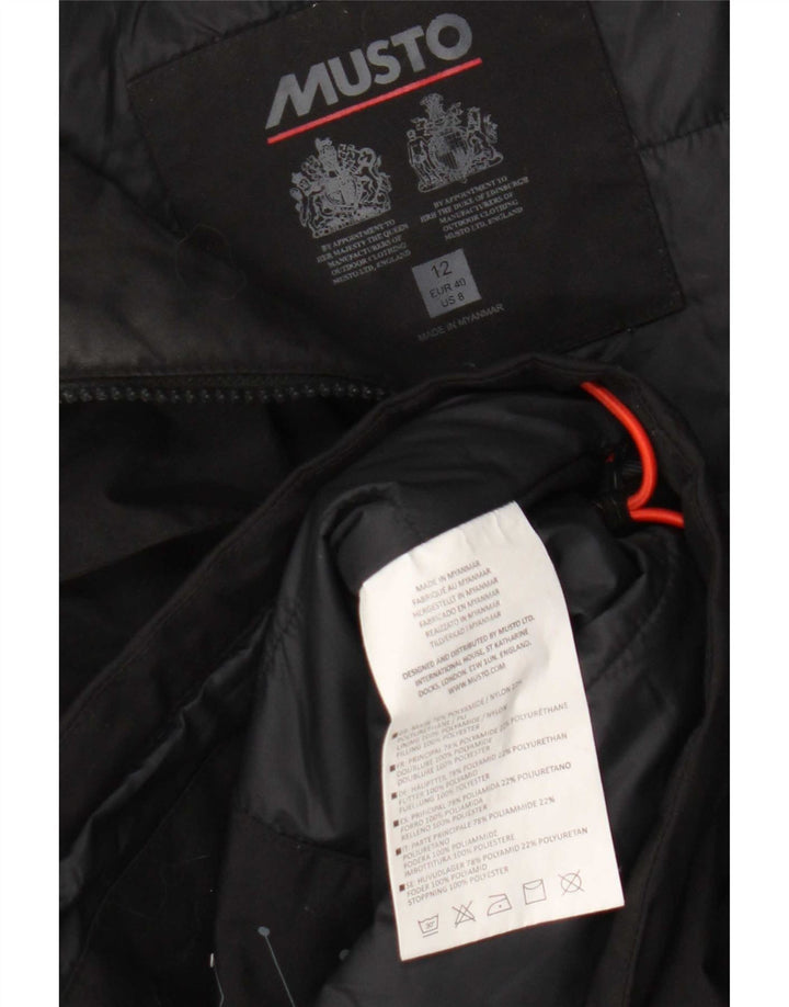 Jachetă parka cu glugă pentru femei Musto UK 12 Poliamidă neagră medie