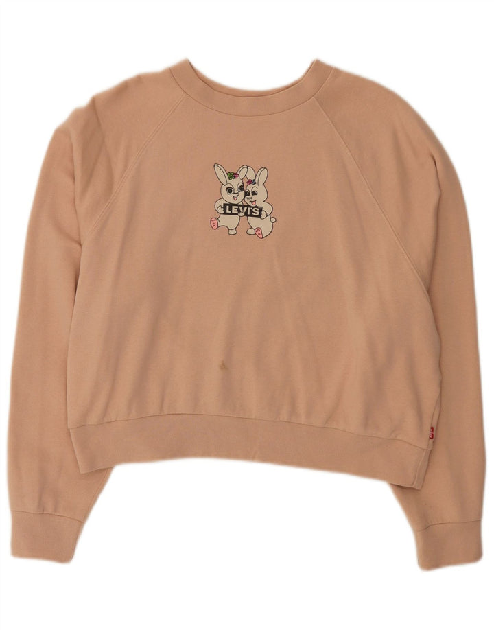 Pulover pentru femei Levi's Oversized Crop Graphic Pulover UK 14 Roz mediu