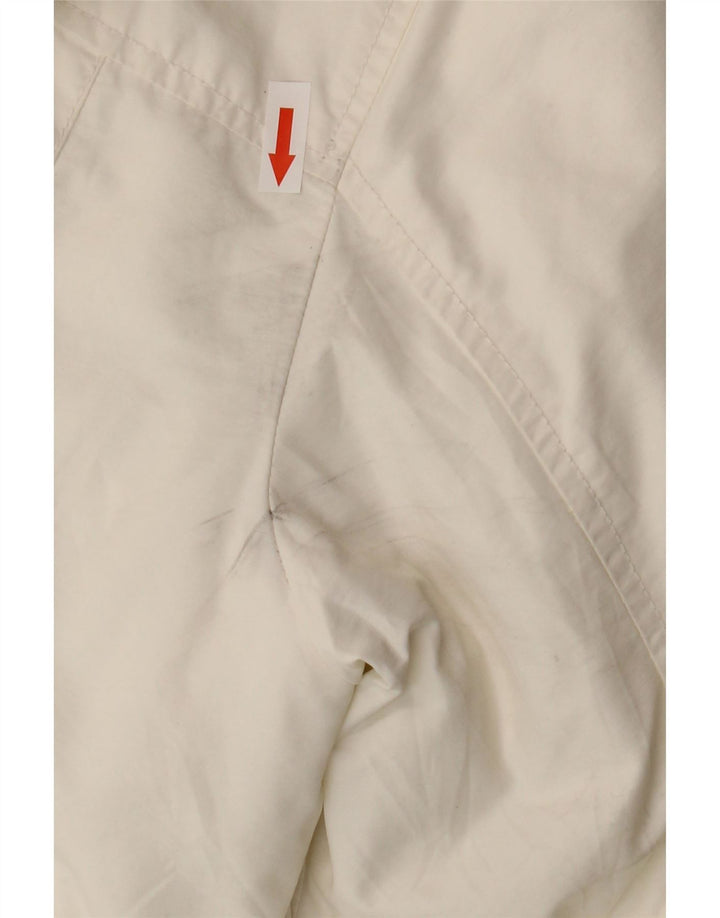 Palton căptușit cu glugă pentru femei Playlife UK 14 bumbac alb mediu