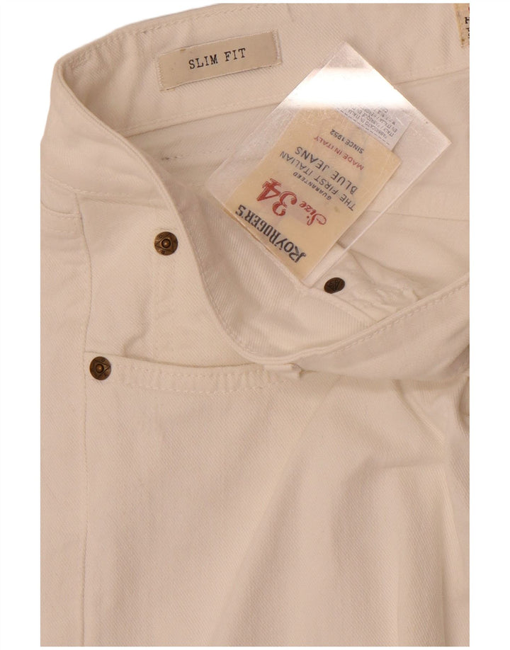 Blugi slim pentru femei Roy Rogers W34 L30 bumbac alb