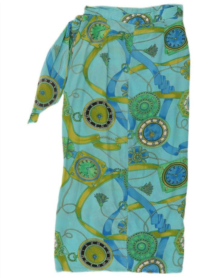 Fusta W32 mare albastru cu model abstract pentru femei