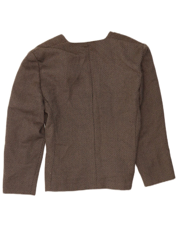 LUISA SPAGNOLI Jachetă Blazer Femei 1 Buton IT 46 Mare Maro Geometric
