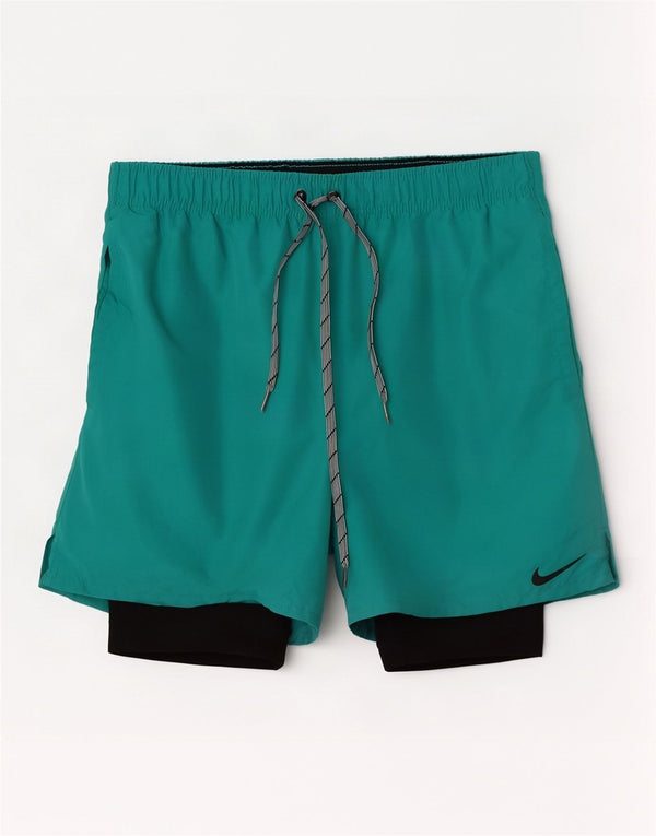 Pantaloni scurți sport Nike pentru bărbați, poliester turcoaz mediu