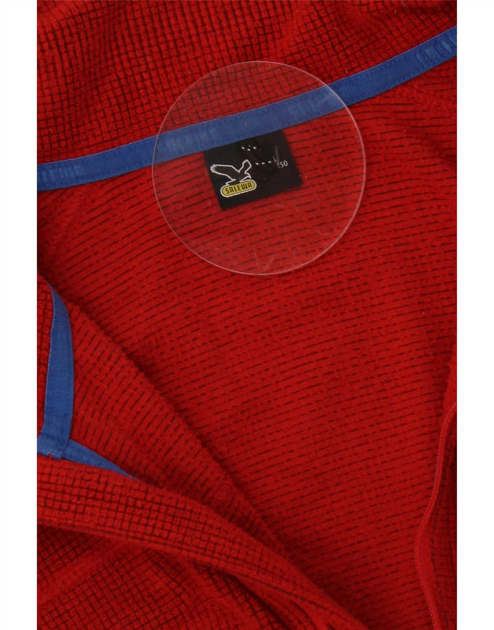Pulover SALEWA pentru bărbați, cu fermoar și gât, roșu mare