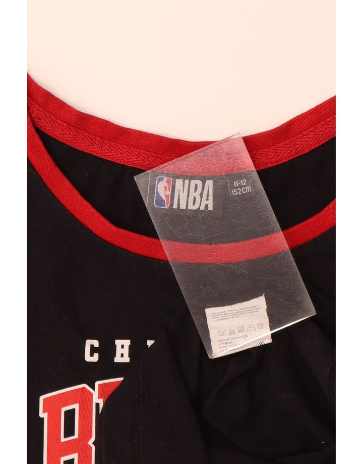 Vestă grafică NBA pentru băieți Chicago Bulls, 11-12 ani, bumbac negru