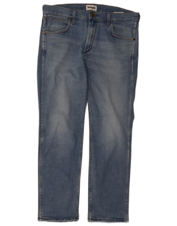 Wrangler Mens Greensboro Straight Jeans W32 L30 Blue Cotton