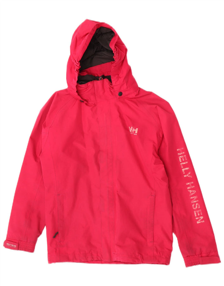 Jachetă de ploaie cu glugă grafică pentru fete Helly Hansen 11-12 ani poliester roz