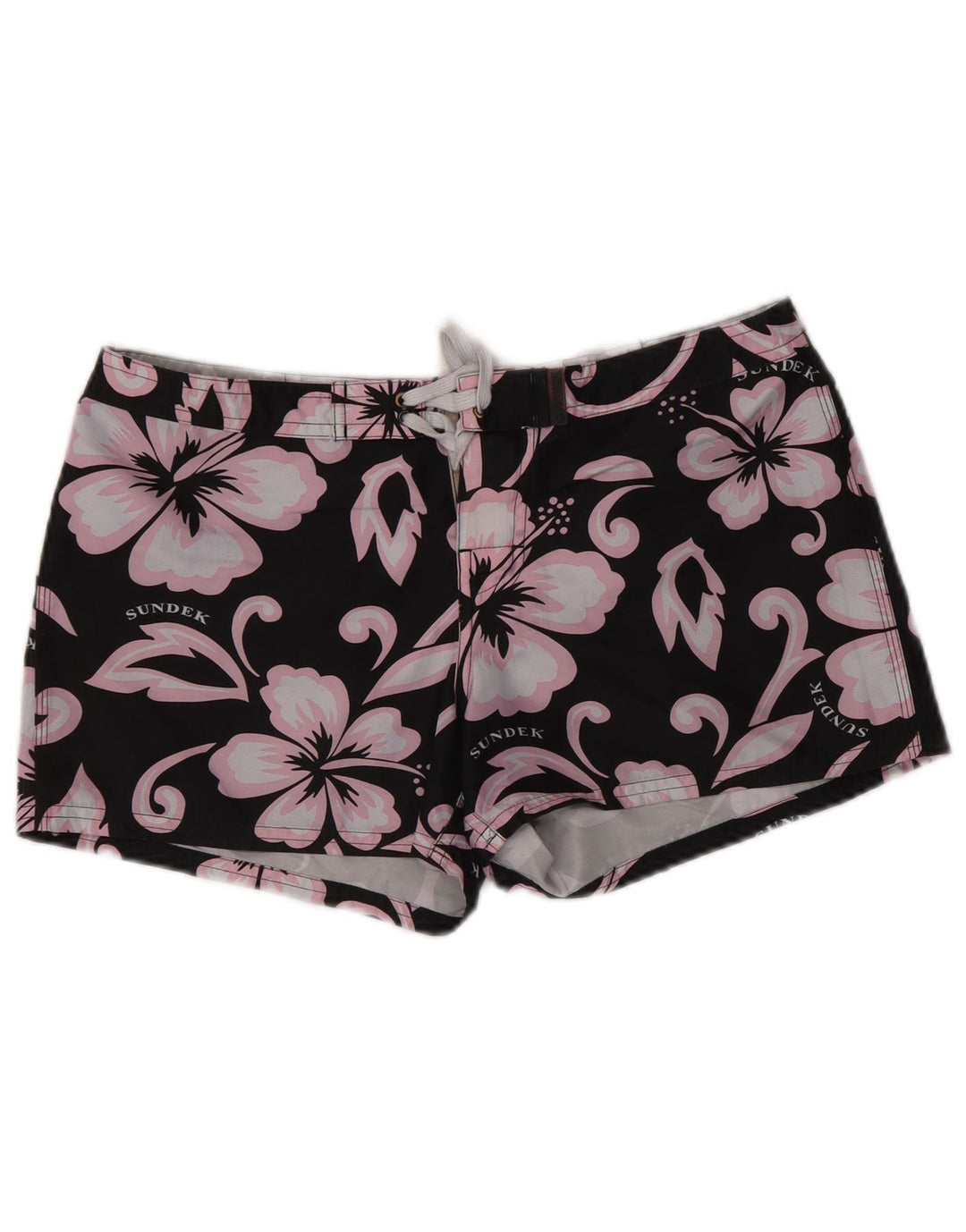 SUNDEK Pantaloni scurți de înot pentru femei US 2 XS W28 Poliester floral negru