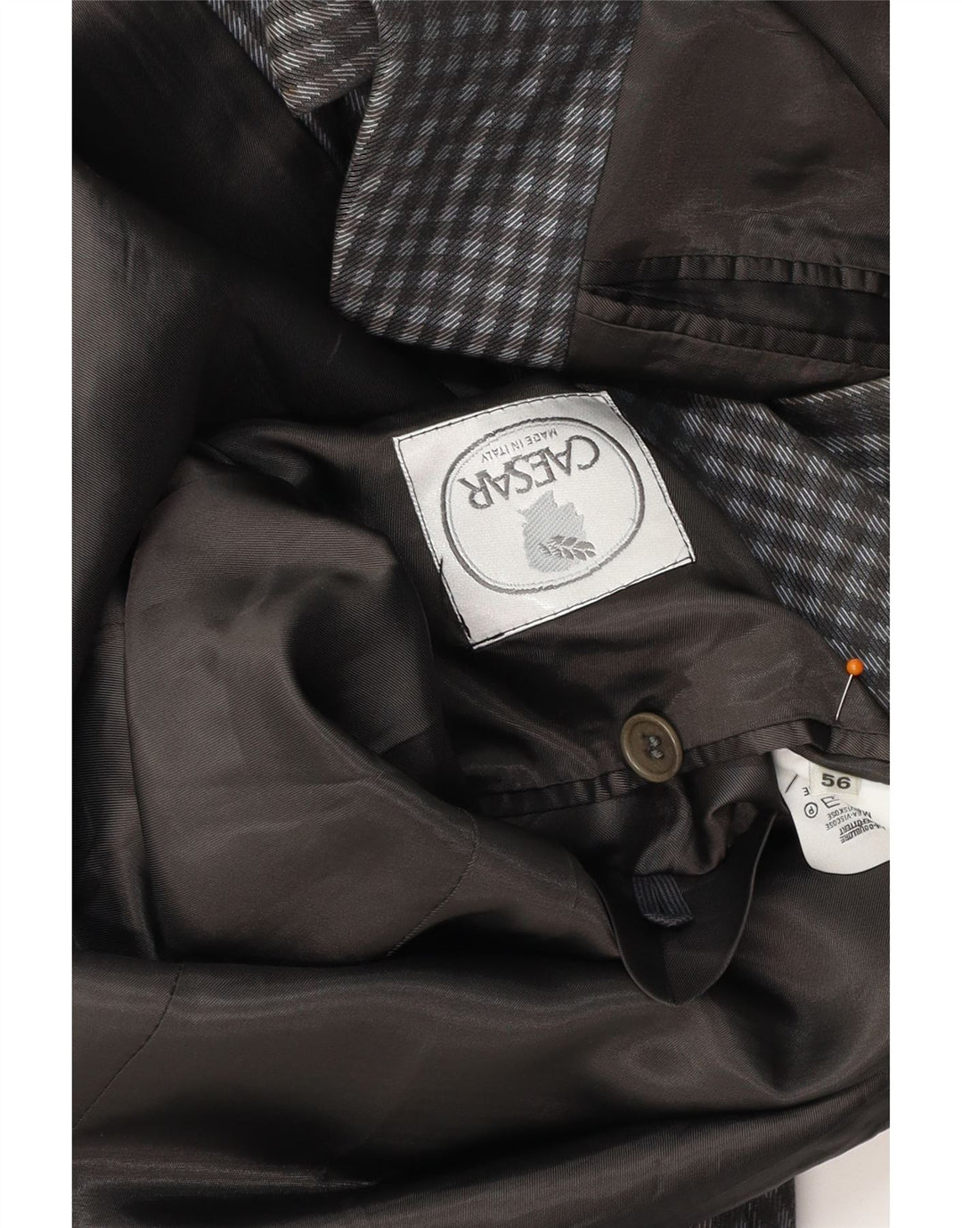 Jachetă CAESAR pentru bărbați, cu 2 nasturi, IT 56 XL, bumbac vichy gri