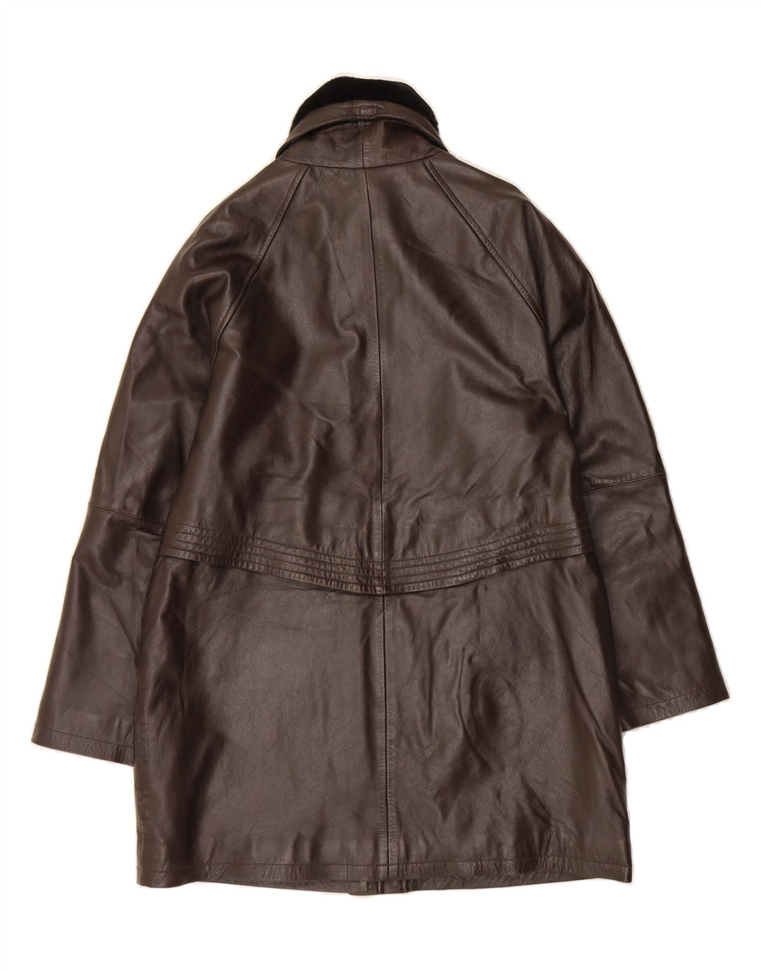 COFI Womens Leather Coat UK 16 Large Brown Leather Vintage Cofi and Second-Hand Cofi from Messina Hembry 