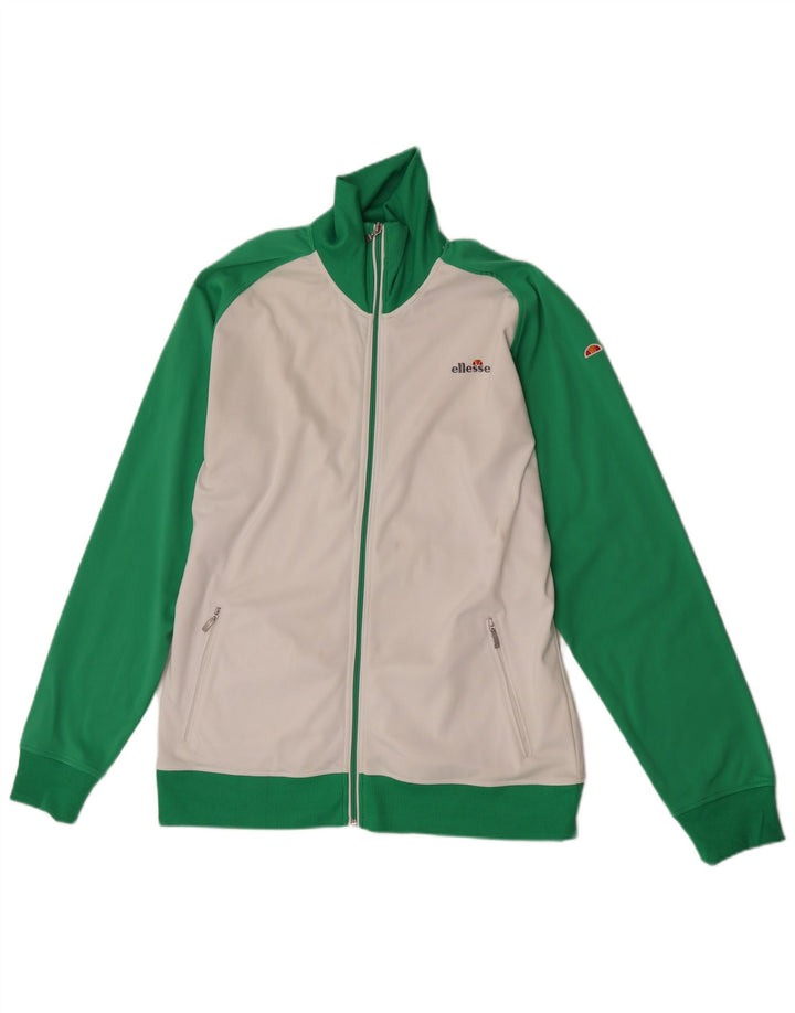 Jachetă de trening pentru femei Ellesse UK 20 2XL, poliester color bloc alb