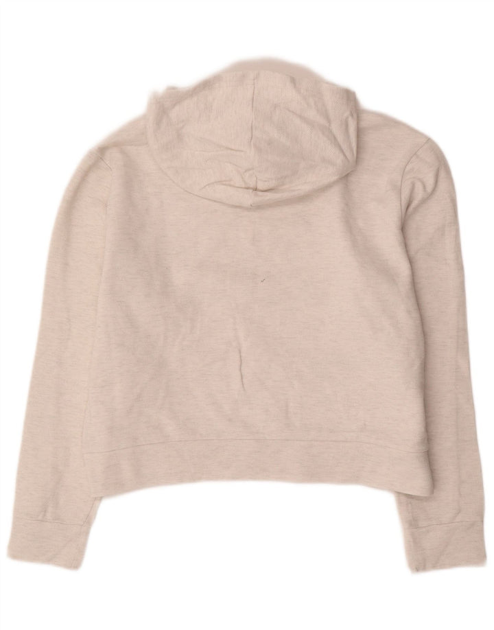 Puma Crop Hoodie Jumper pentru femei UK 14 Medium Off White