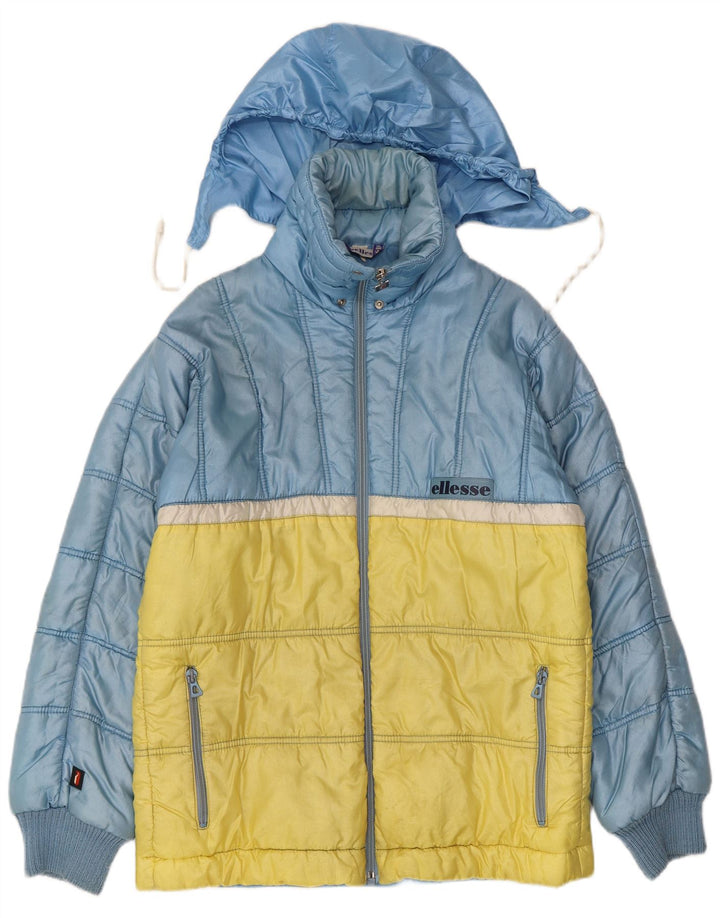 Jachetă căptușită cu glugă pentru bărbați Ellesse UK 38 Medium Blue Colorblock Nylon