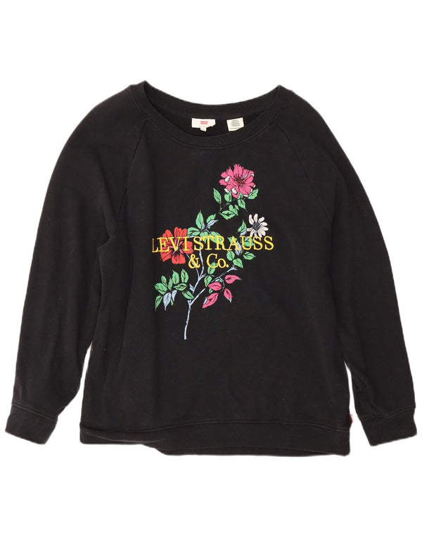 Pulover Levi's pentru damă cu grafică, UK 18 XL, negru, floral