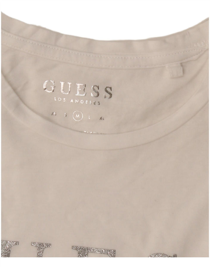 Tricou grafic Guess pentru femei Top UK 14 Medium White