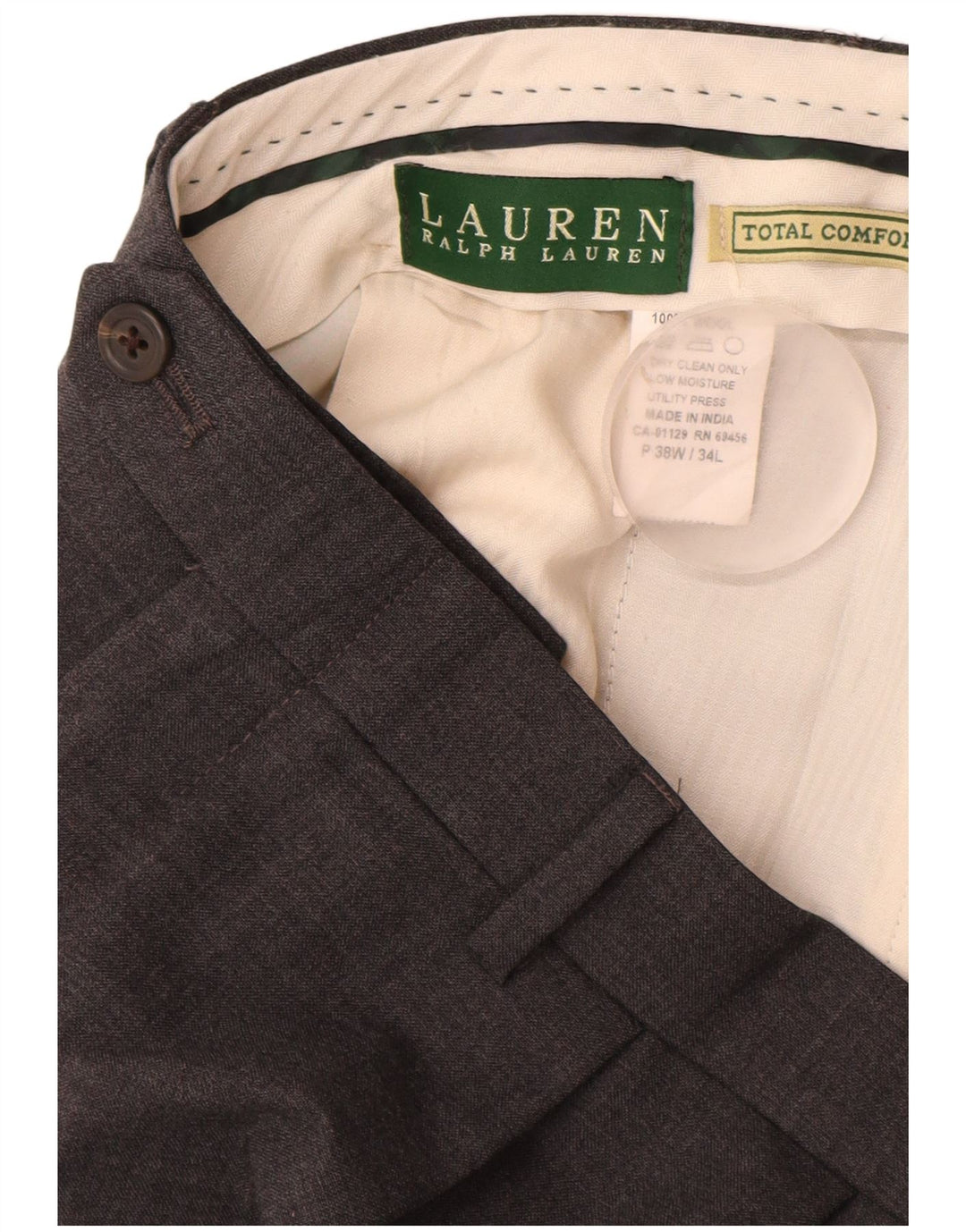 Pantaloni de costum RALPH LAUREN pentru bărbați, confort total, L38 L34, bumbac gri
