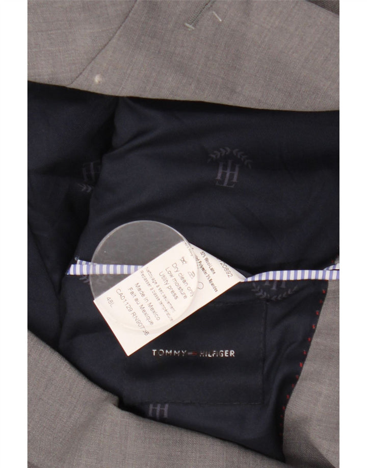 TOMMY HILFIGER Sacou blazer pentru bărbați cu 2 nasturi UK 48 4XL Lână gri
