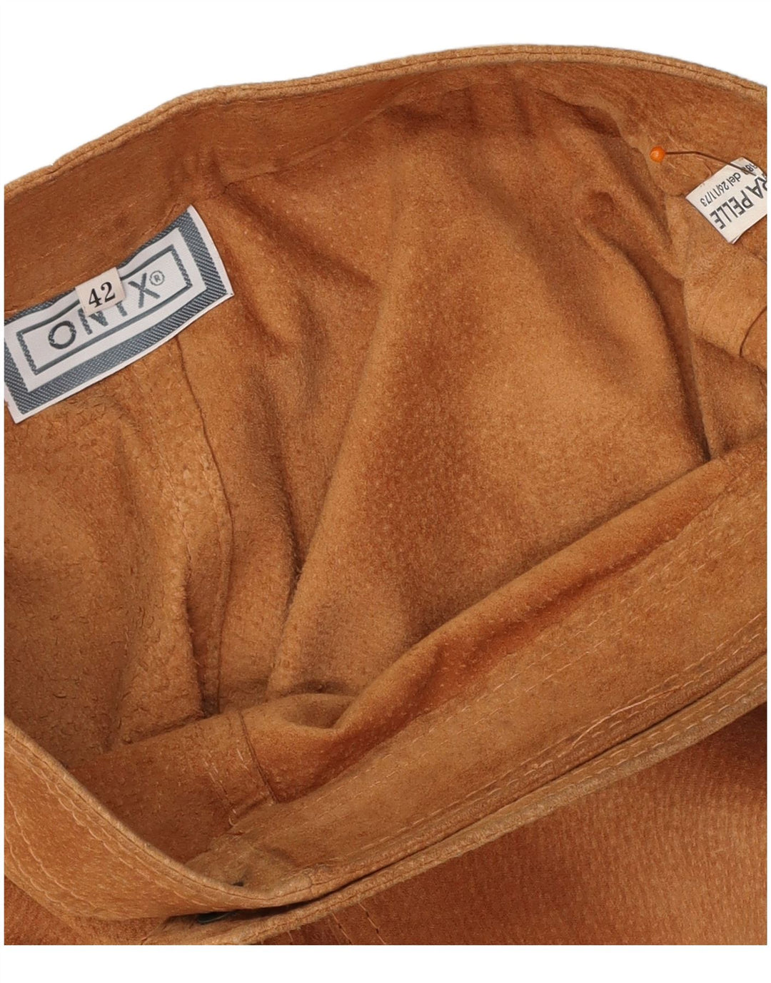 ONYX Fusta Wrap Mini din piele intoarsa pentru femei IT 42 Medium W28 Piele maro