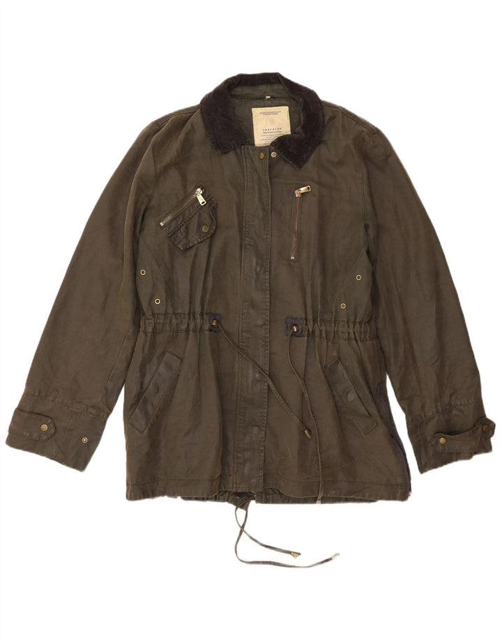 Jachetă pentru femei Trafaluc Utility Zara UK 12 Medium Khaki Bumbac