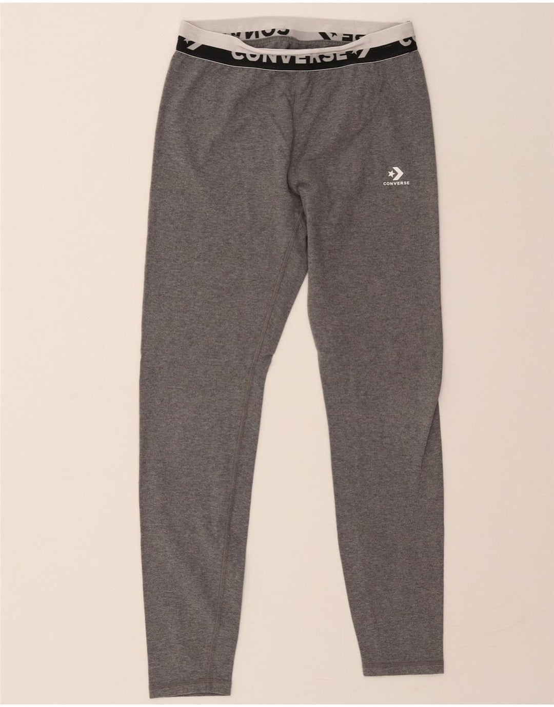 CONVERSE Womens Graphic Leggings UK 12 Medium Grey Cotton Vintage Converse and Second-Hand Converse from Messina Hembry 
