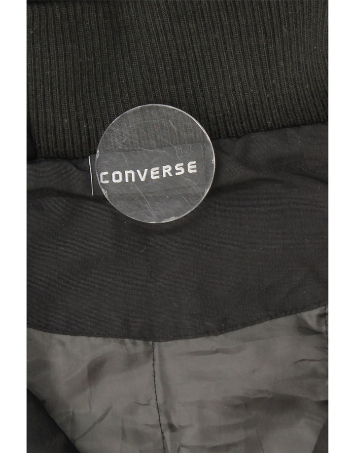 Jachetă căptușită cu glugă Converse pentru bărbați UK 40, mare, negru, nailon