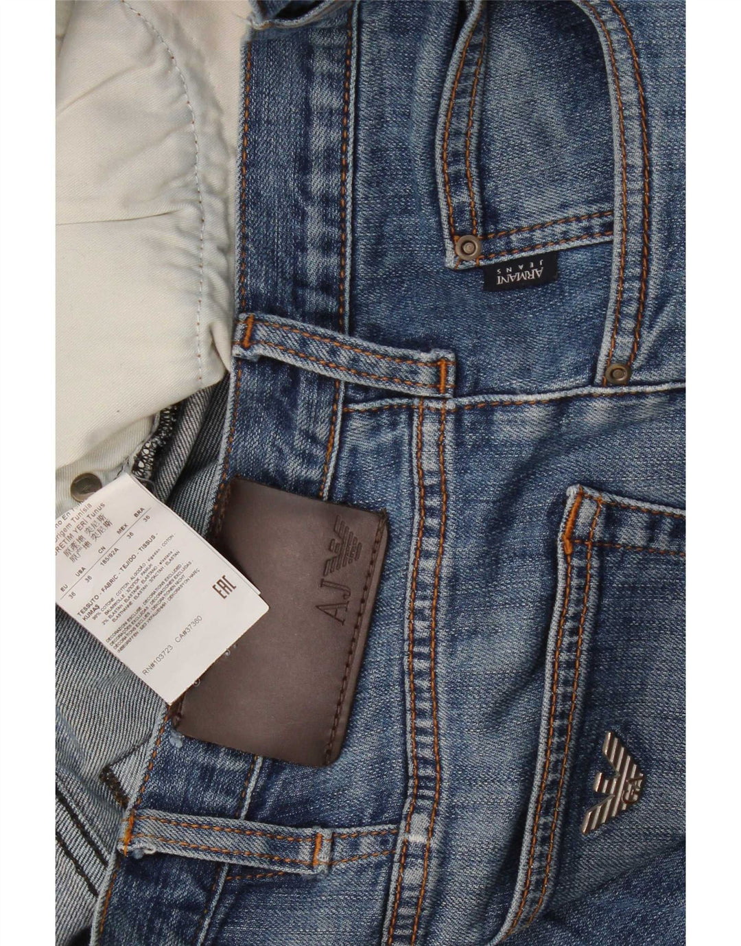Blugi drepti pentru bărbați Armani W36 L32 Bumbac albastru