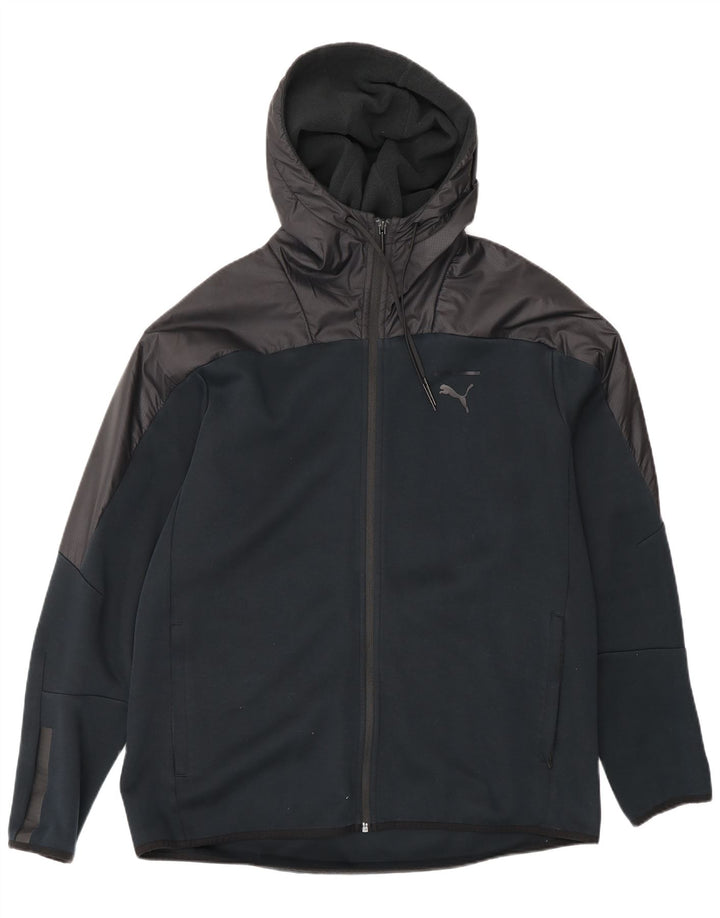 Jachetă de trening cu glugă Puma pentru bărbați, mare, negru, color block