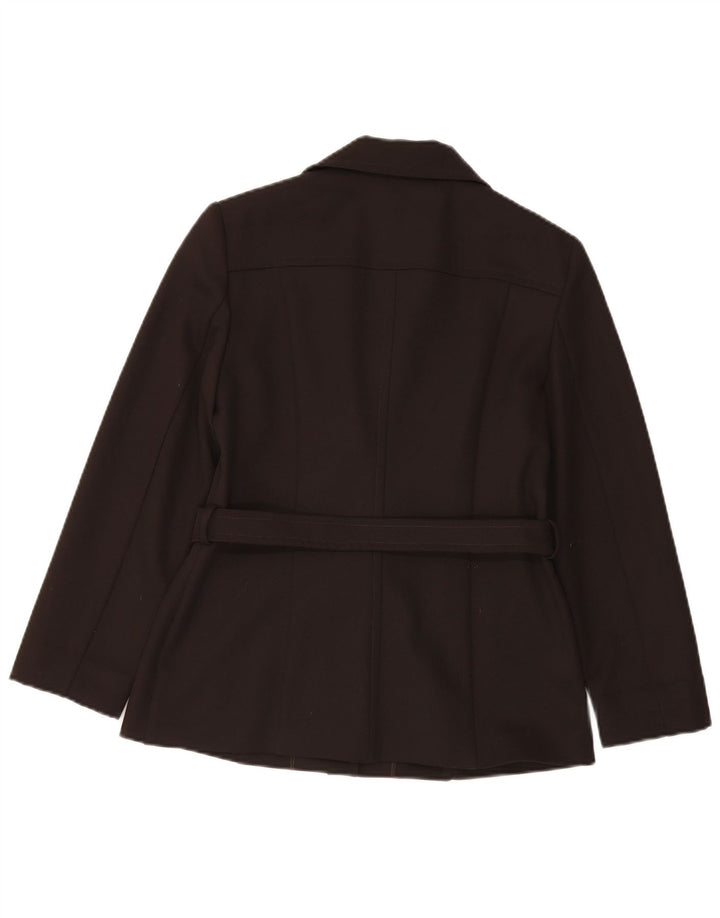 Blazer vintage pentru femei UK 12 Poliester maro mediu