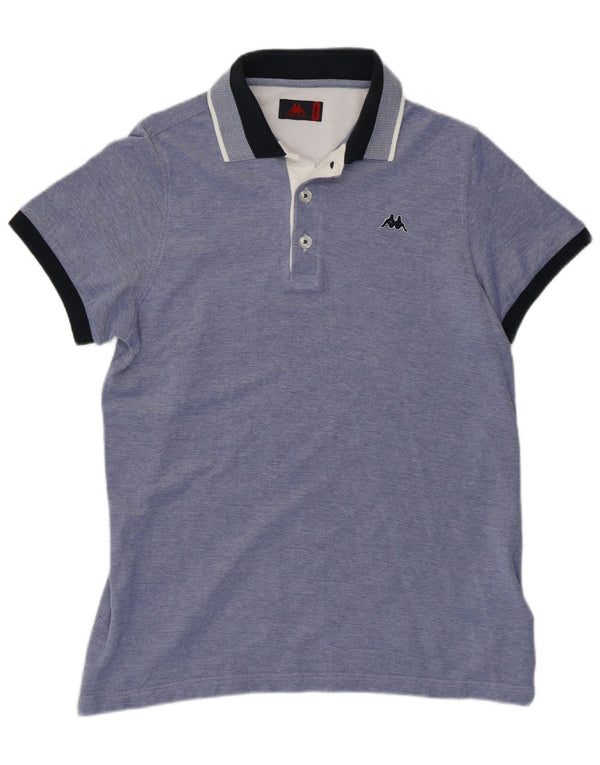 Cămașă polo Kappa pentru bărbați, bumbac color bloc, albastru mediu