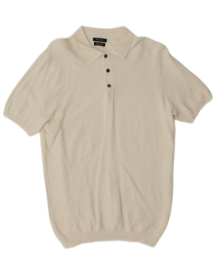 Tricou polo Massimo Dutti pentru bărbați, mediu alb