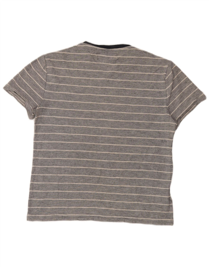 Tricou pentru bărbați Penguin Top din bumbac cu dungi gri mediu