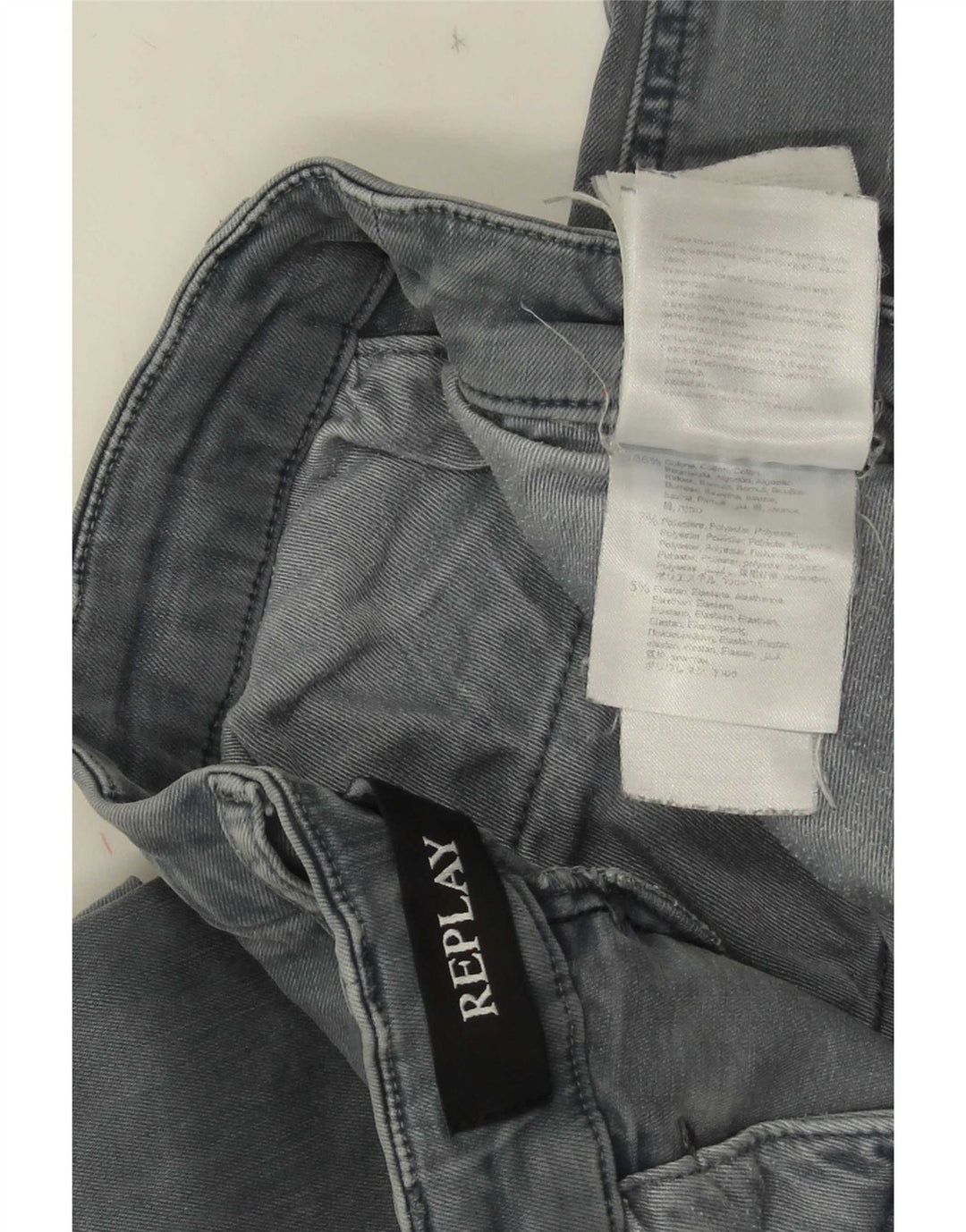 Replay blugi slim pentru bărbați W34 L32 bumbac gri