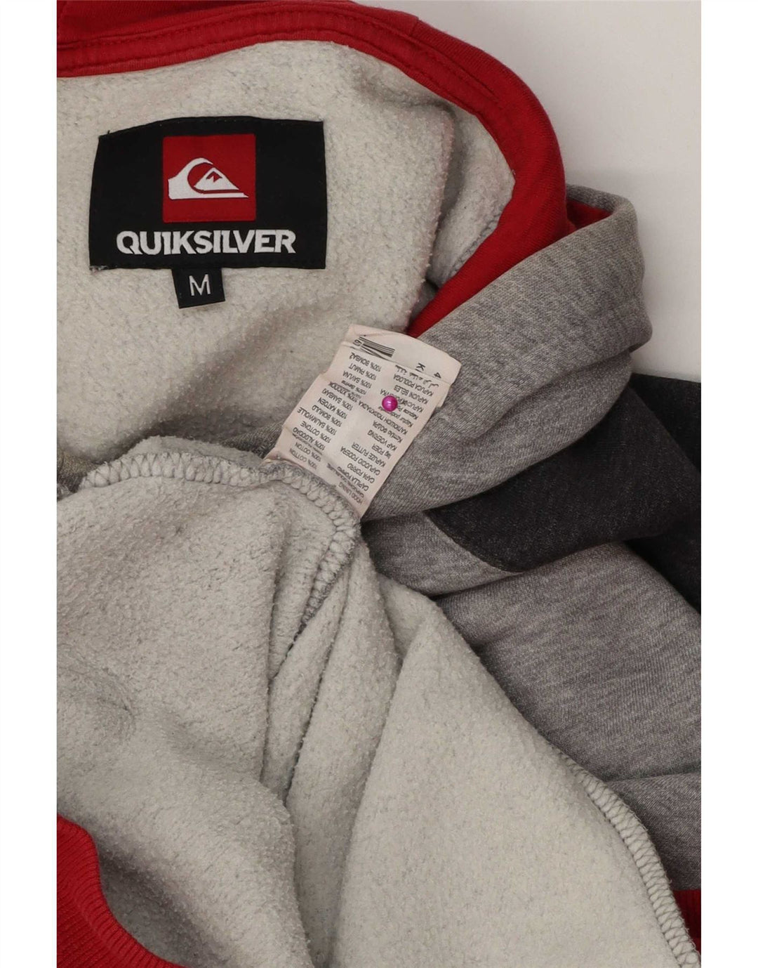 Pulover Quiksilver pentru bărbați, bumbac color bloc, gri mediu