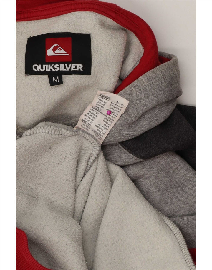 Pulover Quiksilver pentru bărbați, bumbac color bloc, gri mediu
