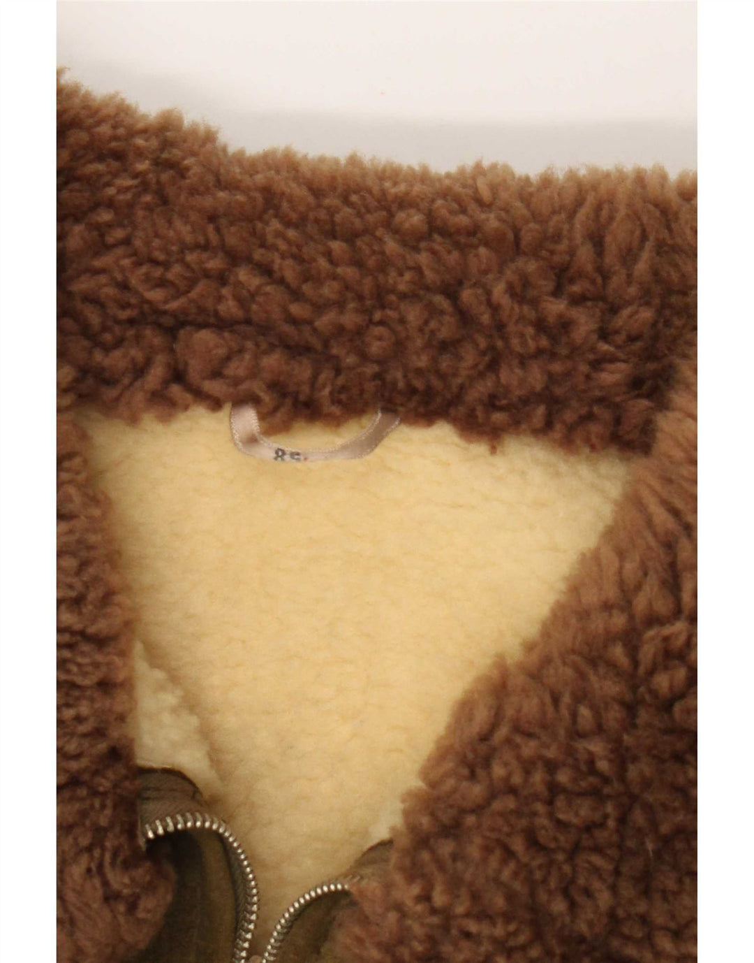 Jachetă din piele de căprioară Sherpa pentru bărbați vintage IT 58 4XL Kaki