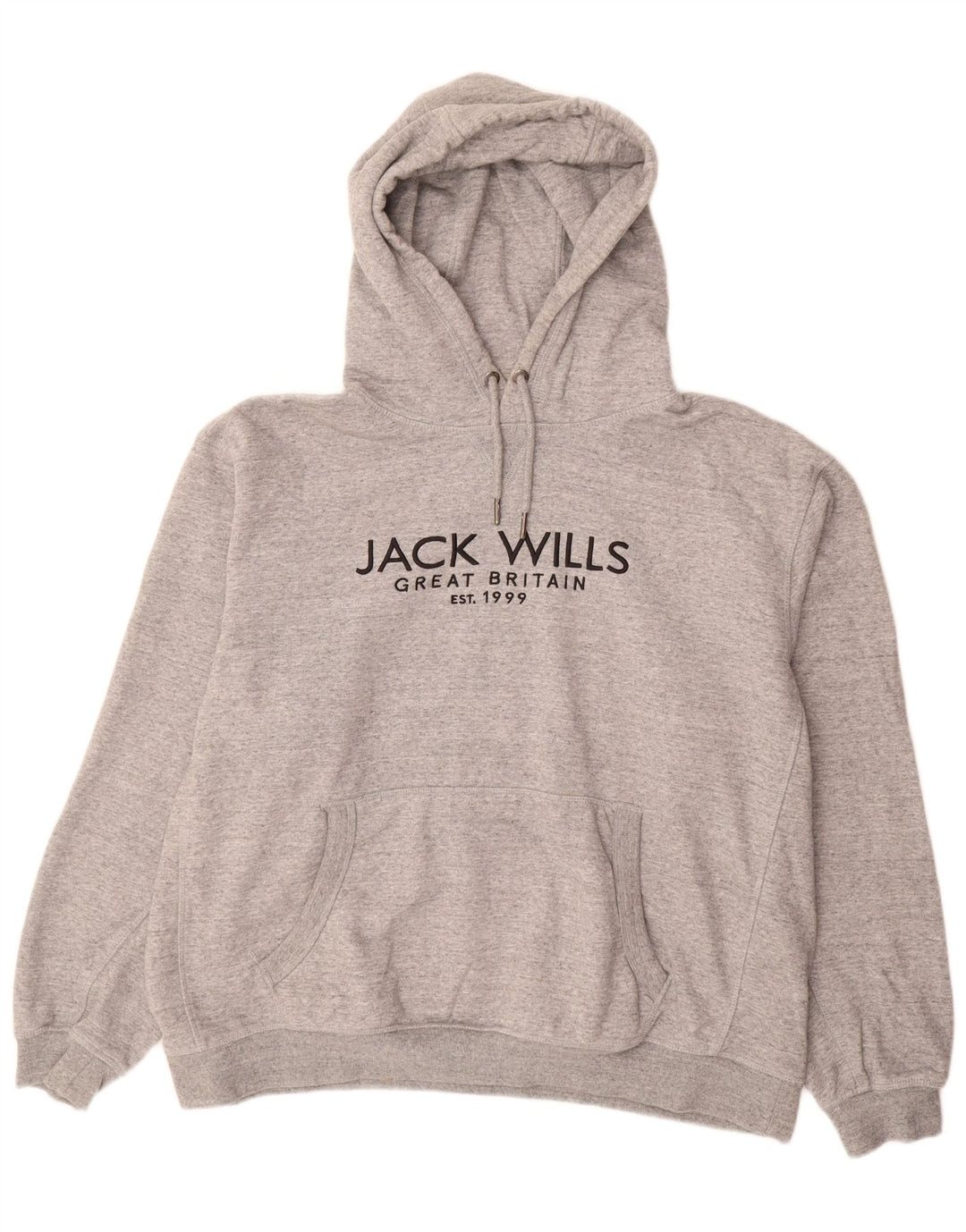 JACK WILLS Pulover cu glugă cu grafică pentru bărbați, 3XL, bumbac cu pete gri