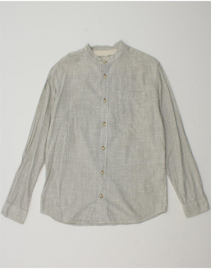 JACK & JONES Mens Shirt Large Grey Pinstripe Cotton Vintage Jack & Jones and Second-Hand Jack & Jones from Messina Hembry 