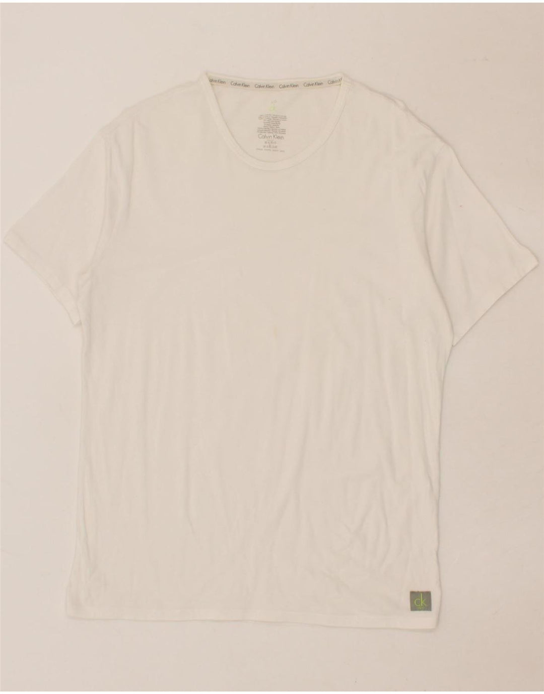 CALVIN KLEIN Mens T-Shirt Top Large White Cotton Vintage Calvin Klein and Second-Hand Calvin Klein from Messina Hembry 
