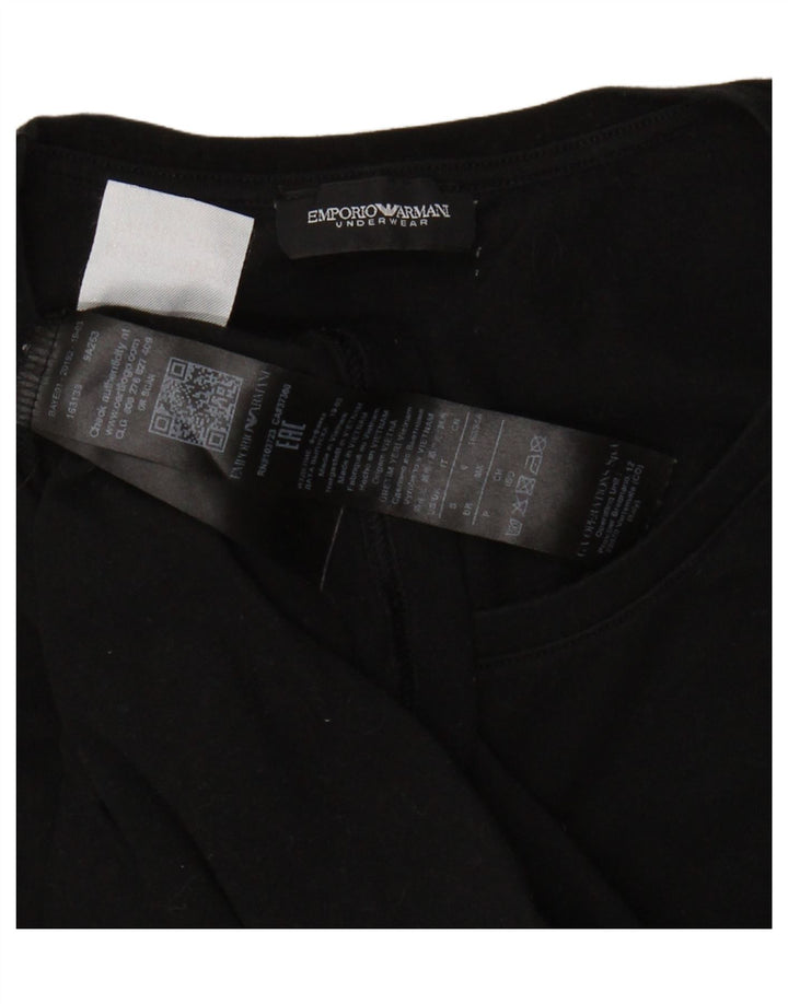 EMPORIO ARMANI Tricou cu grafic pentru femei Top UK 8 Small Black Bumbac