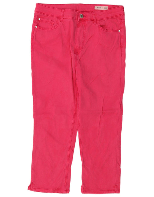 Marks & Spencer Jeans skinny Capri pentru femei UK 14 Large W30 L21 Pink Bumbac