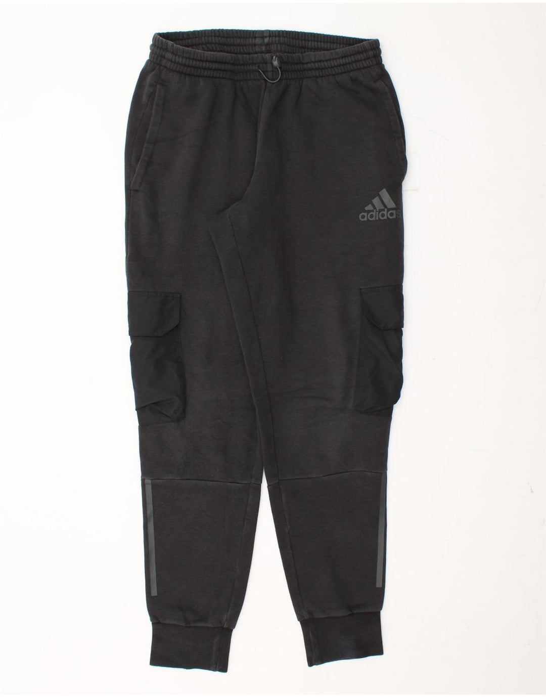 Pantaloni de trening cargo ADIDAS pentru bărbați Joggeri, bumbac mediu negru