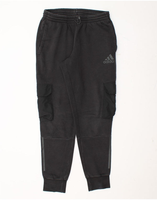 Pantaloni de trening cargo ADIDAS pentru bărbați Joggeri, bumbac mediu negru