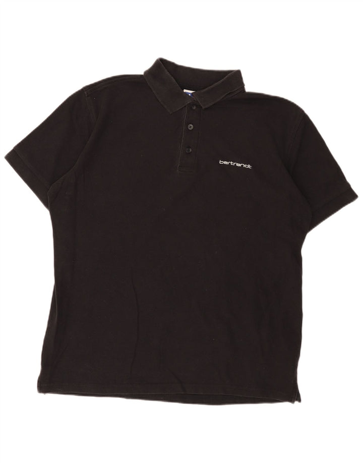 Tricou polo Russell Athletic pentru bărbați, bumbac mediu negru