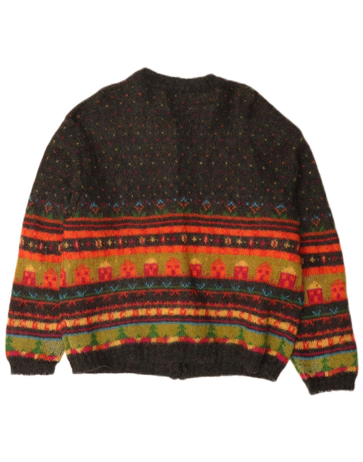 Pulover cardigan pentru femei Benetton UK 14 Medium Multicolor Fair Isle