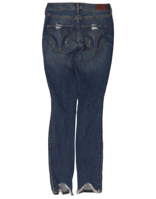 Blugi skinny distressed pentru femei Hollister US 1 XS L25 L28 Bumbac albastru