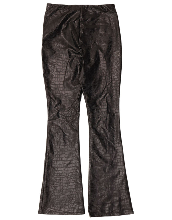 Topshop Pantaloni din piele artificială pentru femei UK 12 Medium W30 L32 Negru