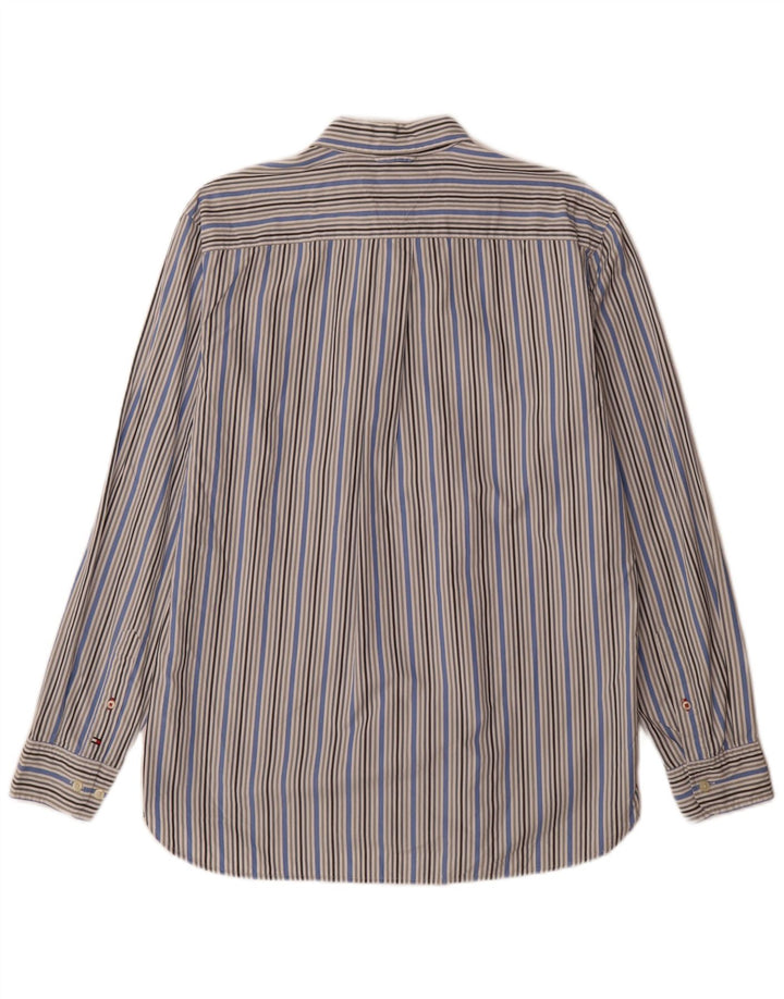 Cămașă Tommy Hilfiger pentru bărbați, bumbac cu dungi albastre medii