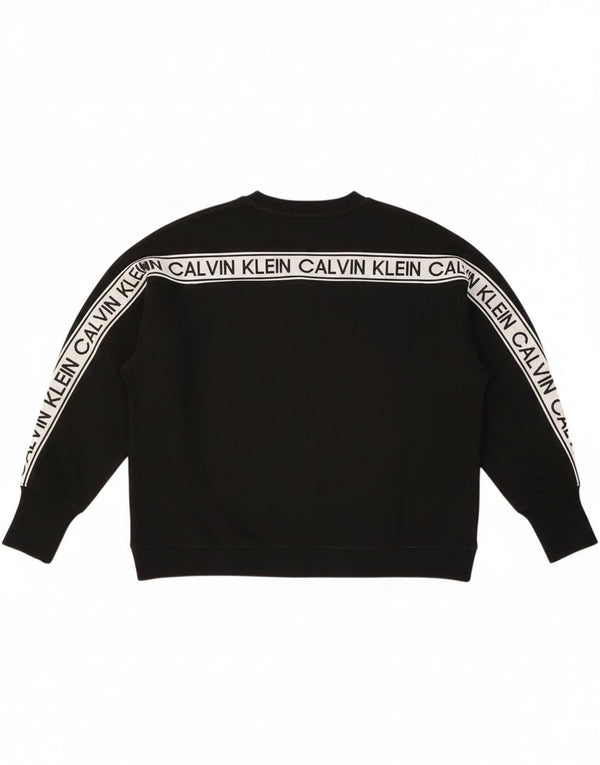 Pulover Calvin Klein pentru damă, cu grafică, UK 18 XL, negru, bloc de culoare