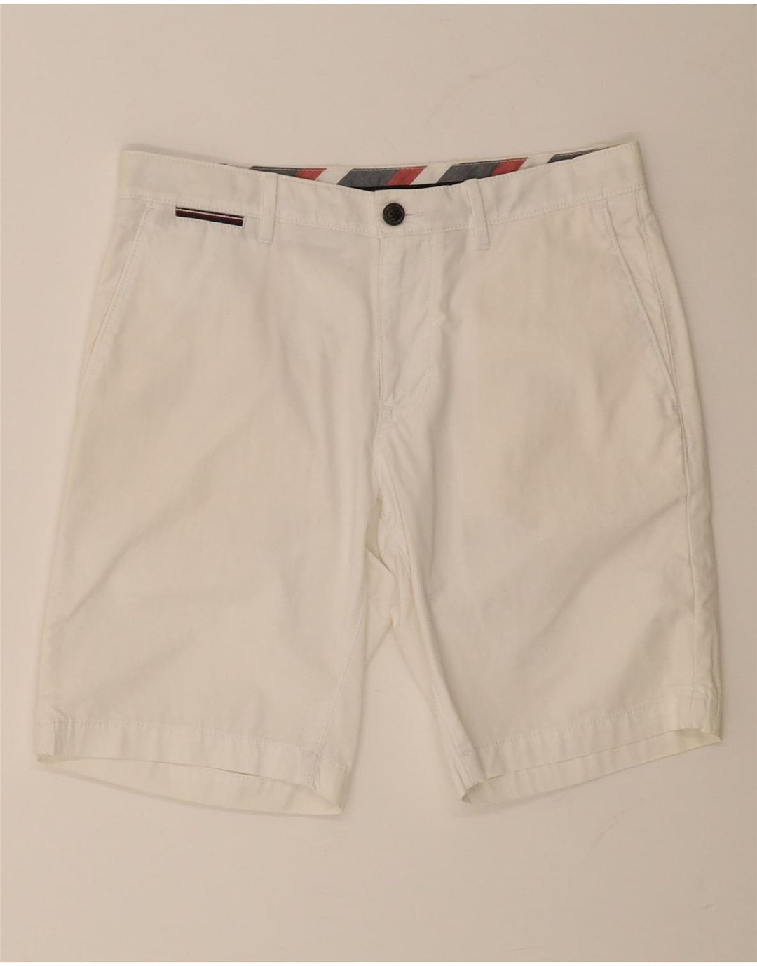 TOMMY HILFIGER Pantaloni scurți chino pentru bărbați W31 bumbac alb mediu